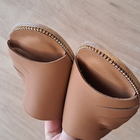 Antika Handmade Leather Cut Out Slide Rhinestone Trim Slip-On Flats Sandals - Picture 5 of 13